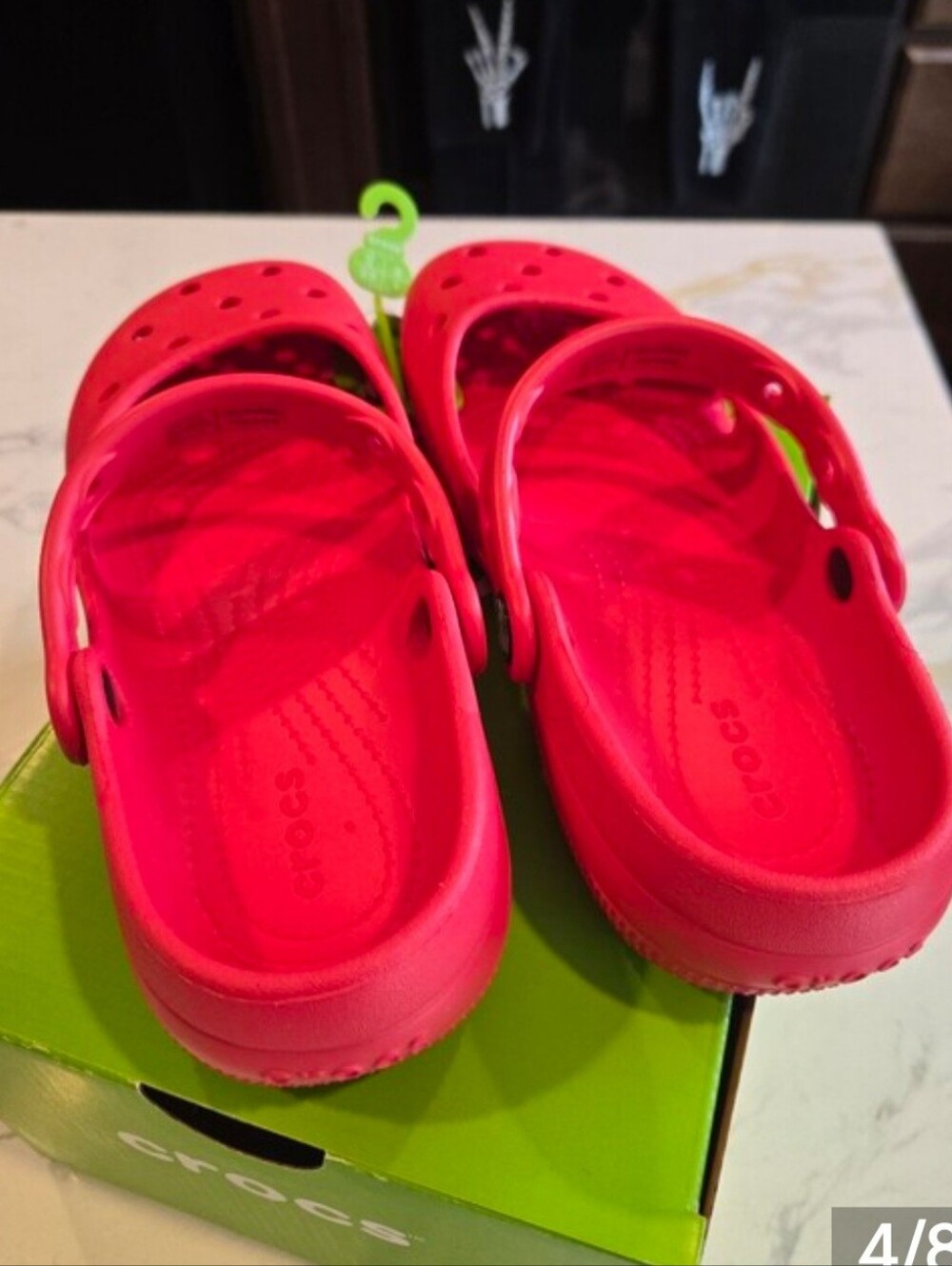 NWT! CROCS Classic Mary Janes In Cherry Red. Size 8 - Picture 3 of 7